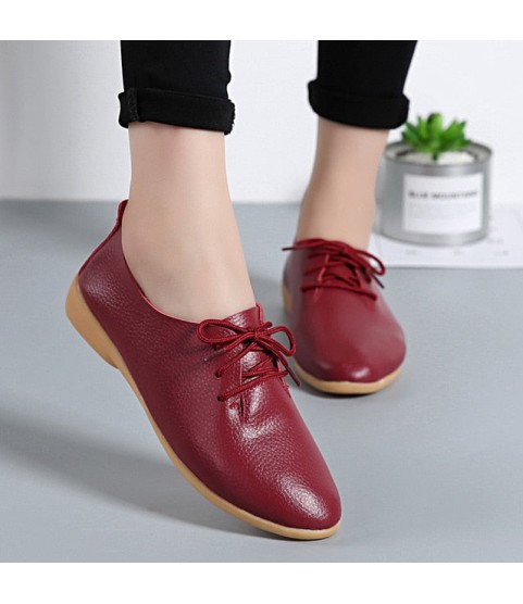 Genuine Leather Loafers Moccasins Soft Pointed Toe Casual Shoes