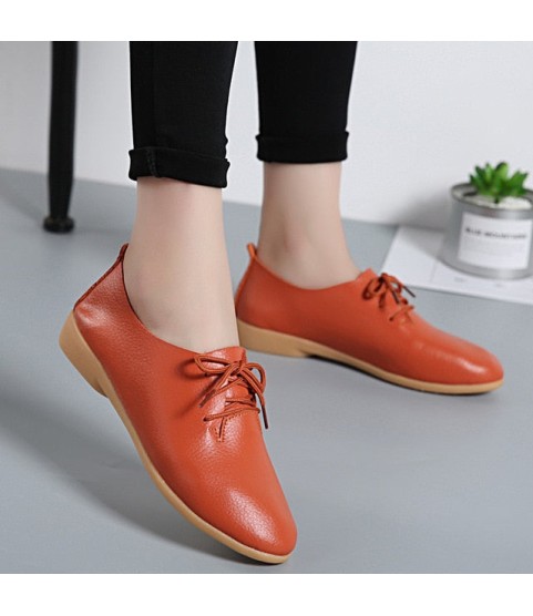 Genuine Leather Loafers Moccasins Soft Pointed Toe Casual Shoes