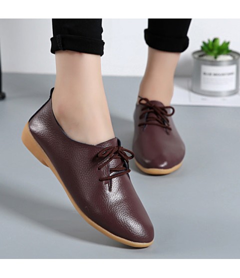Genuine Leather Loafers Moccasins Soft Pointed Toe Casual Shoes