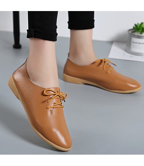 Genuine Leather Loafers Moccasins Soft Pointed Toe Casual Shoes