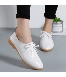 Genuine Leather Loafers Moccasins Soft Pointed Toe Casual Shoes