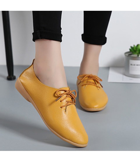 Genuine Leather Loafers Moccasins Soft Pointed Toe Casual Shoes