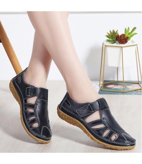 Women Hollow Flat Breathable Soft Sports Sandals
